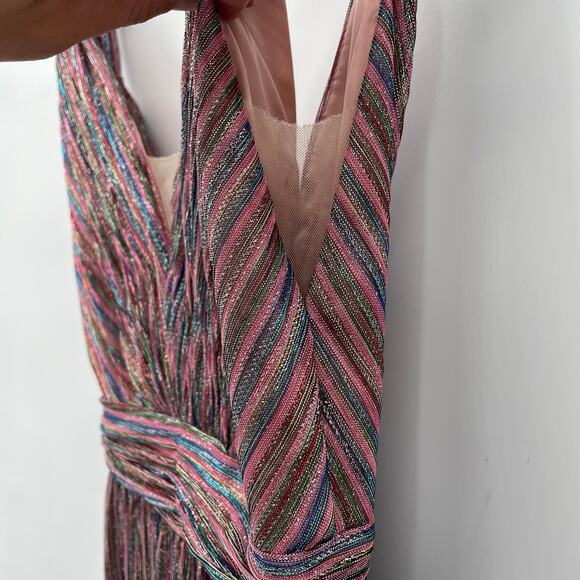 BHLDN x Catherine Deane Nya Metallic  V Neck Long Gown Foraml Dress // 2 - Picture 6 of 16